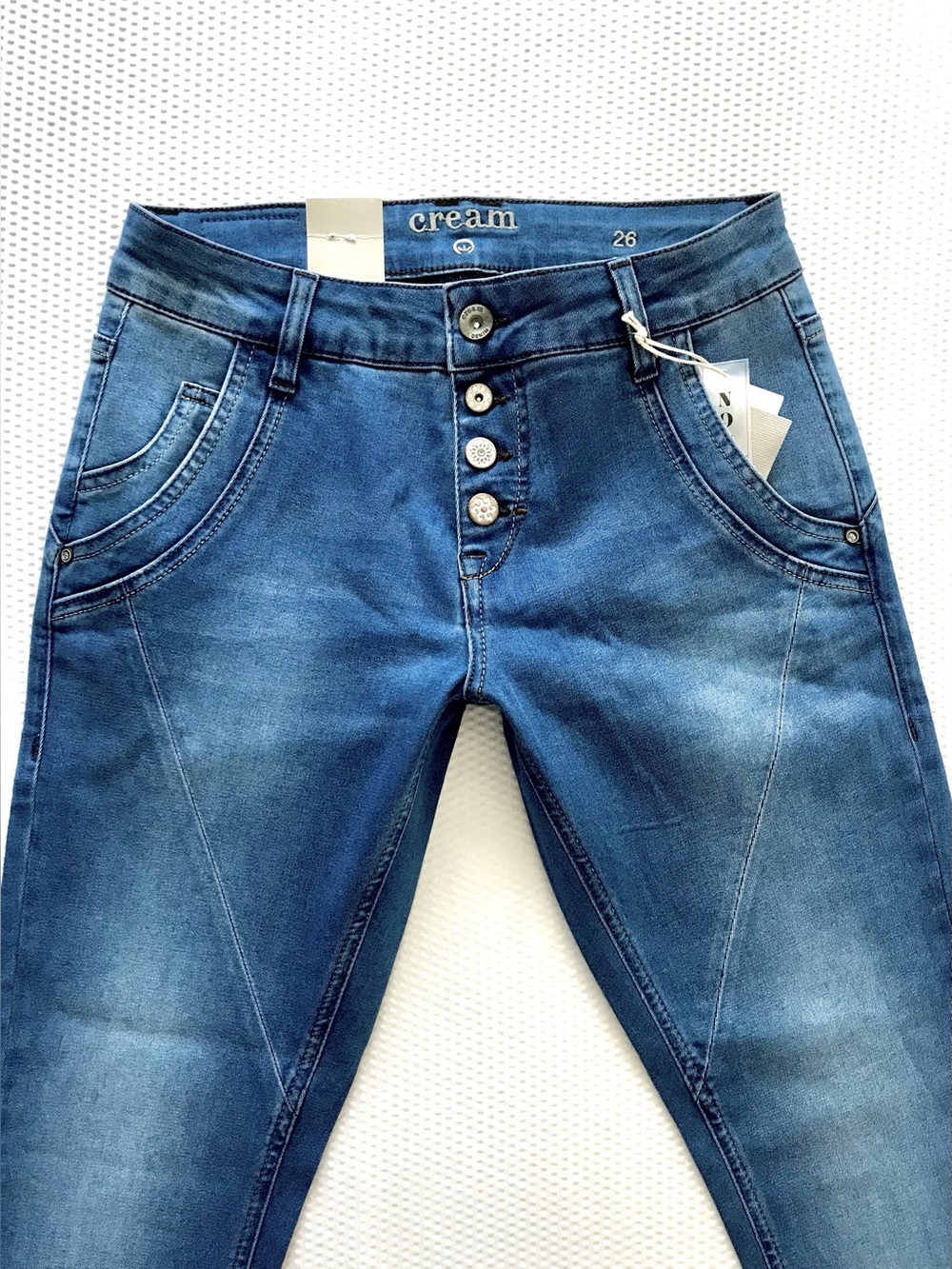 NWT Button Fly Bailey Denim Blue Jeans 26 Retro Y2K Boho Vintage Style
